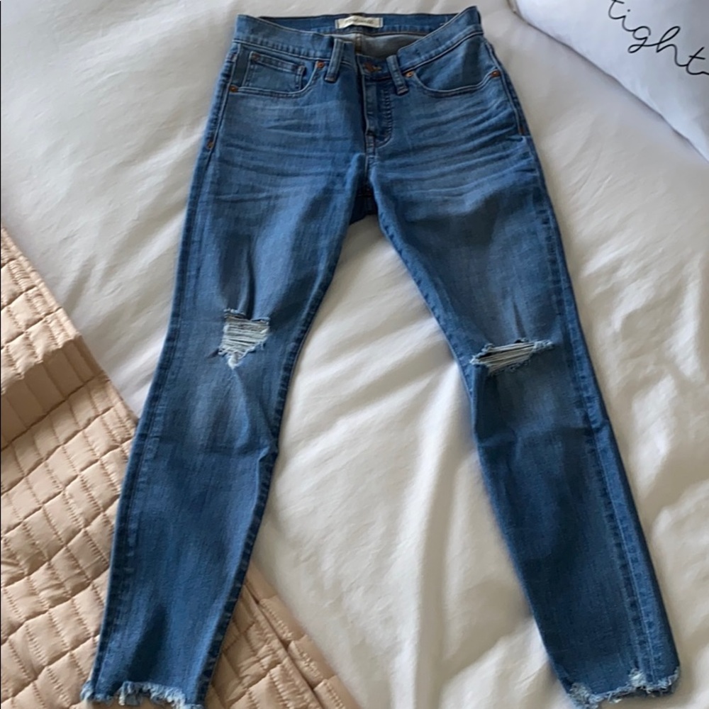 Distressed Madewell Skinny Jeans, Like New